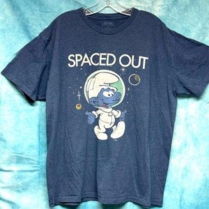 Vintage Smurfs “spaced out” Television Show T Shirt 80s 90 Size XL
